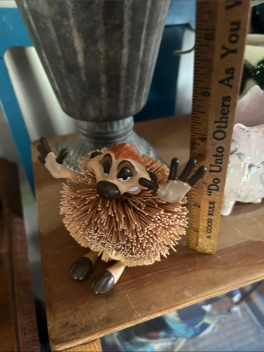Whimsical Hedgehog Figurine with Bristle Body